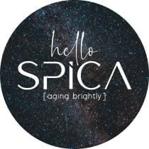A photo of a helloSPICA logo and welcome to life in your 40s