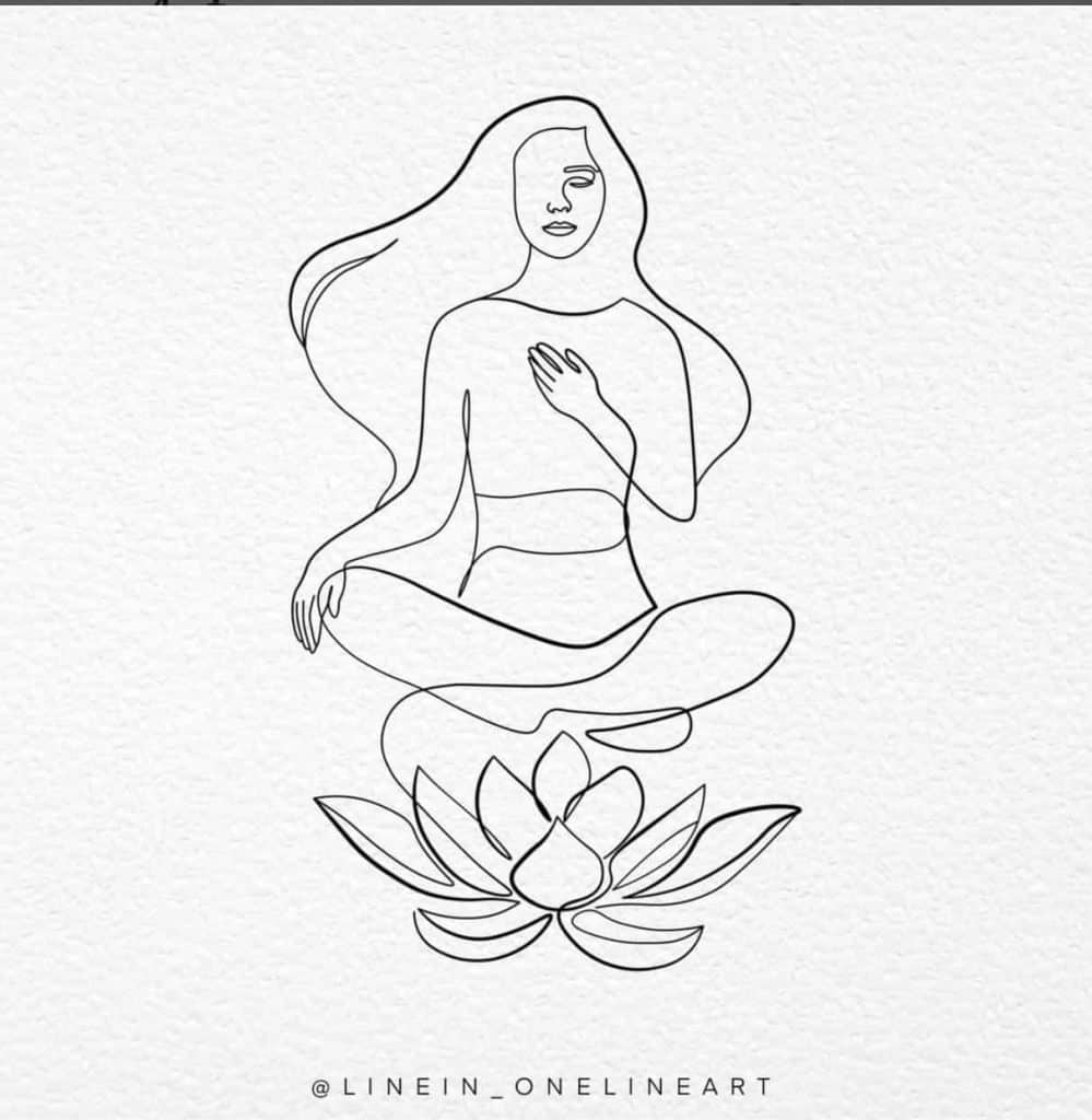 an illustration woman meditating lotus leaf and best guided meditations for beginners.