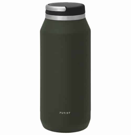 a photo of an insulated water bottle and 9 easy ways to live a more eco-friendly life. 