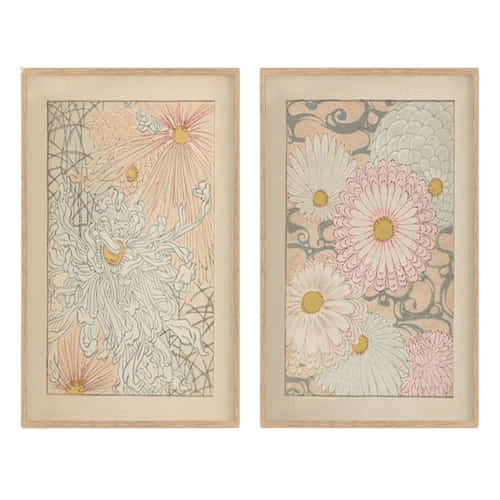 Chrysanthemum and Water Lilies Art