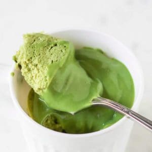 a photo single serving matcha microwave with matcha protein frosting and 11 Healthy Dessert recipes you should try