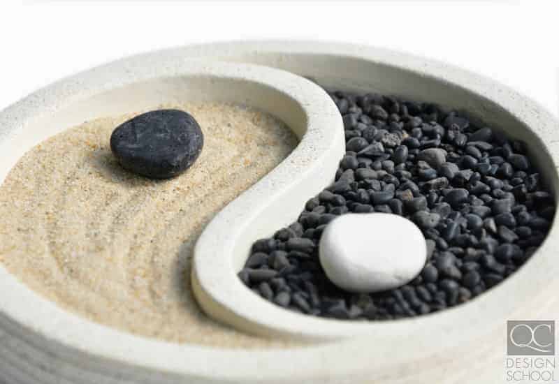 a ying yang symbol with feng shui home decorating 
