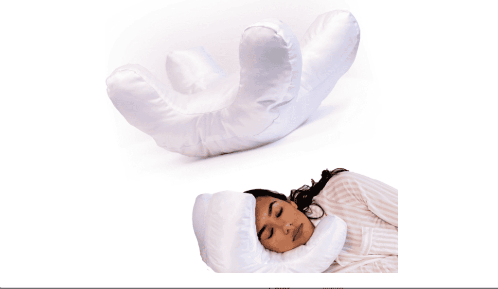 woman sleeping with flawless face pillow